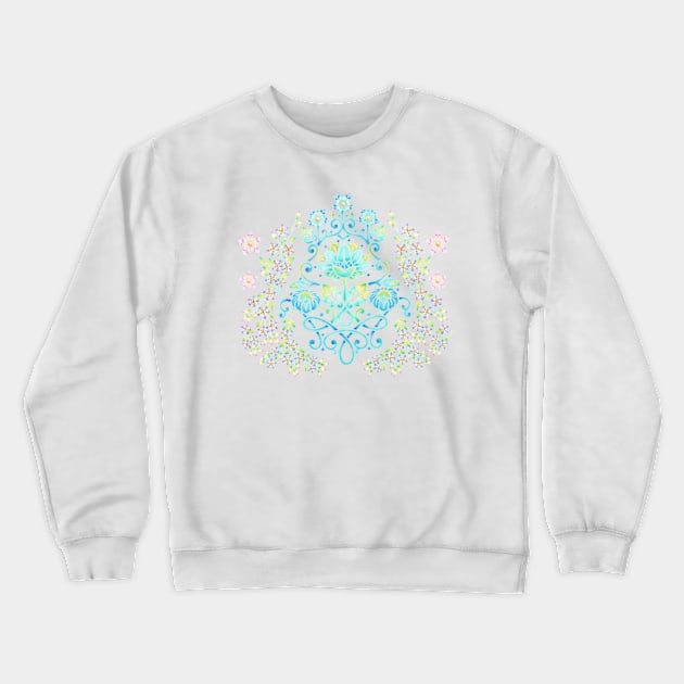 Damask Victoriana (printed) Crewneck Sweatshirt by PatriciaSheaArt